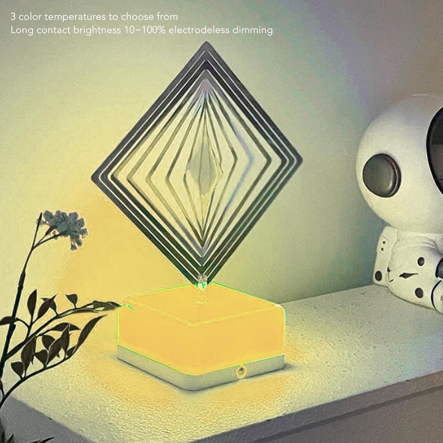 3D 360 Rotating Square Night Light