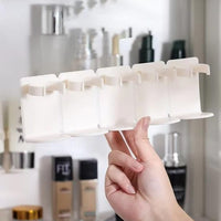 5 Grid Plastic Cosmetic Organiser No Punching Cuttable Storage Holder (Pack of 2)