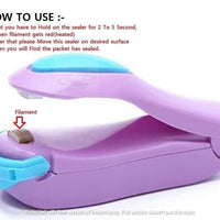 Portable Small Heat Sealer Mini Sealing Machine for Food Storage Vacuum Bag, Chip, Plastic, Snack Bags, Package Home Closer Storage Tool (Multicolour)