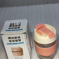 Glass Tumbler with Airtight Lid and Straw