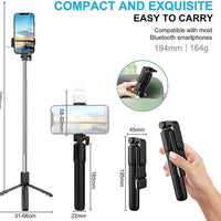 Extendable Flash 3-in-1 Selfie Stick Tripod with Bluetooth Remote