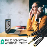 �3.5mm Headphone Splitter, Gold Plated Headset 3.5mm Female to 2 Dual Male Microphone Audio Stereo Jack for PC, Laptop 0.2 m Stereo Audio Cable��(Compatible with PC, Laptop, Black)