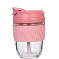 Glass Tumbler with Airtight Lid and Straw