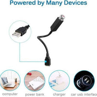 Star Fancy Light Star Decoration Laser Light Flexible USB Night Lamp Multiple Lighting Effects Atmosphere Lamp Car Fancy Lights (Black)